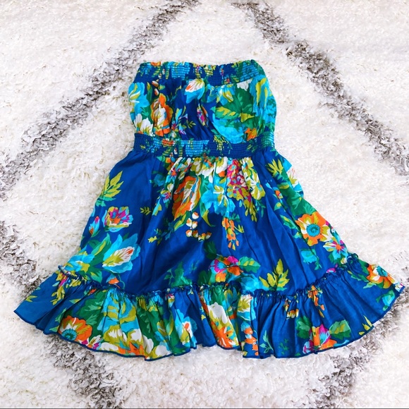 summer Dresses & Skirts - Summer Floral Strapless Dress